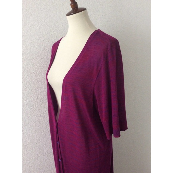 Torrid Plus Cardigan Sweater Duster Striped Stretch Knit - Picture 5 of 11